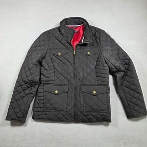 Tommy Hilfiger Jacket Women Medium Black Quilted Full Zip Solid